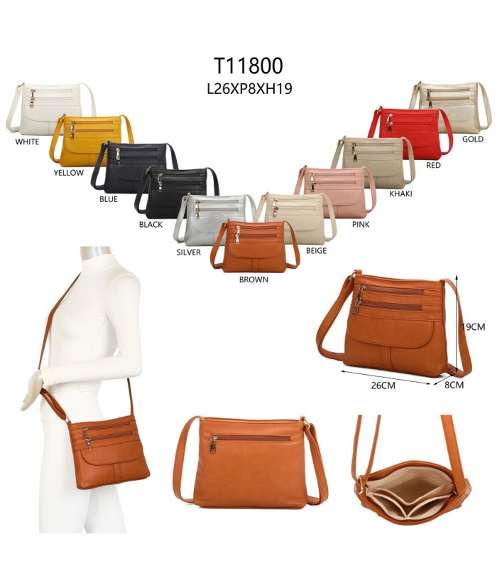 T11800 - Bolso cuadrado con bandolera y múltiples bolsillos