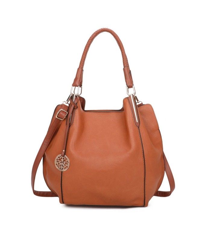 T10105 - Bolso con neceser y bandolera con adorno de emblema