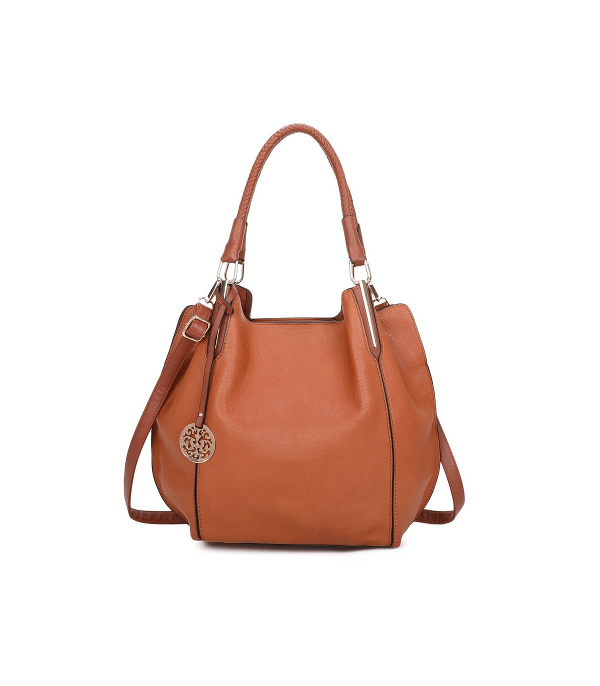 T10105 - Bolso con neceser y bandolera con adorno de emblema