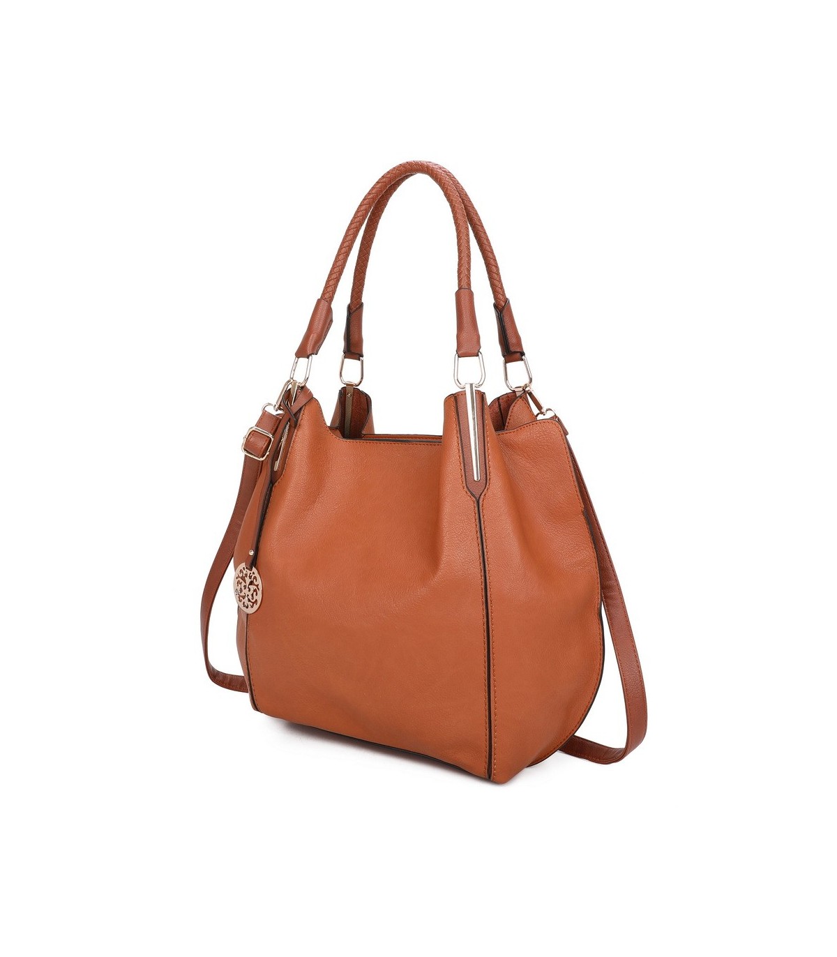 T10105 - Bolso con neceser y bandolera con adorno de emblema