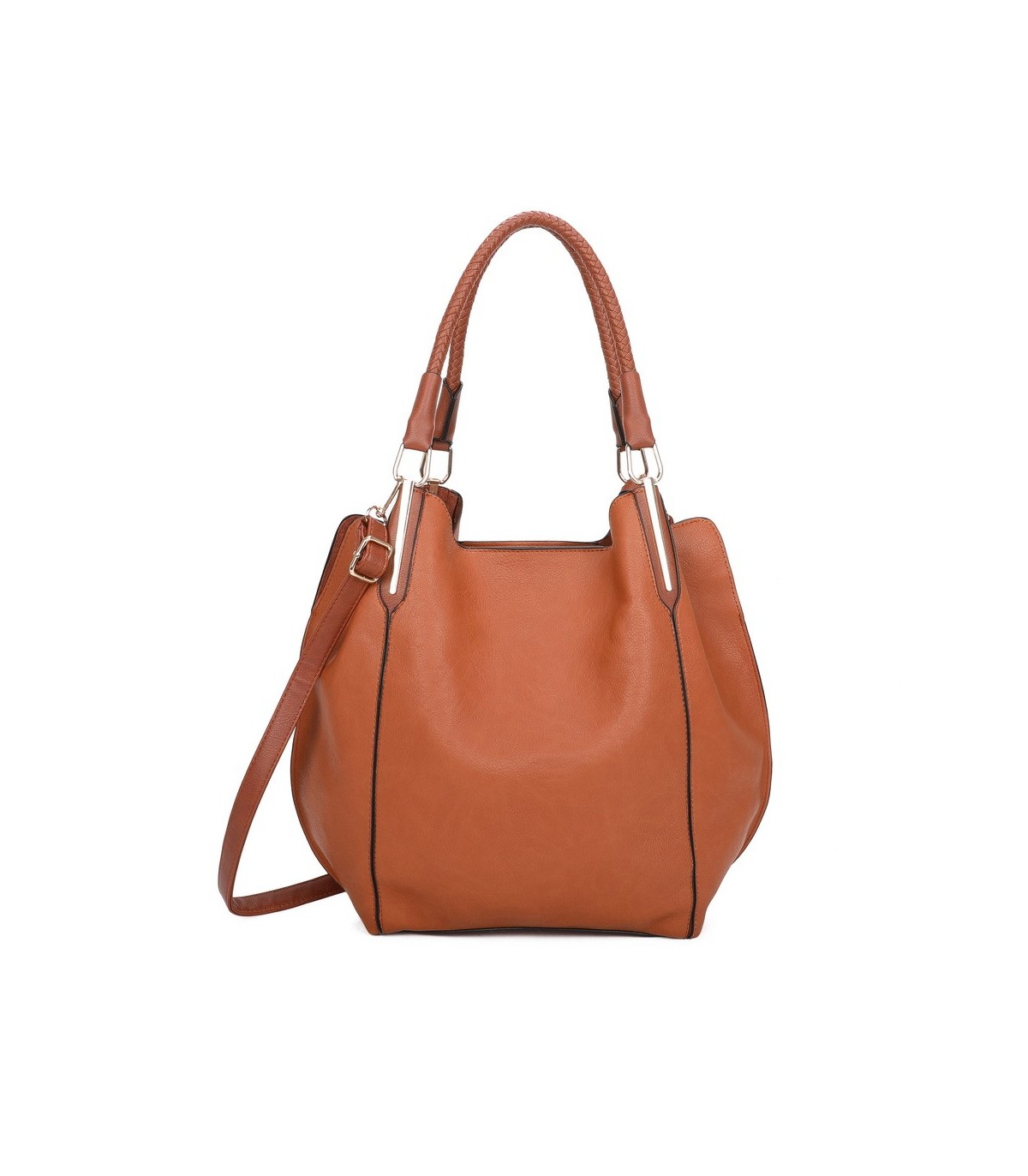 T10105 - Bolso con neceser y bandolera con adorno de emblema