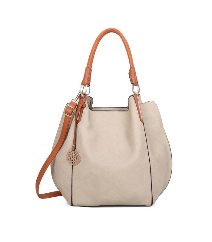 T10105 - Bolso con neceser y bandolera con adorno de emblema