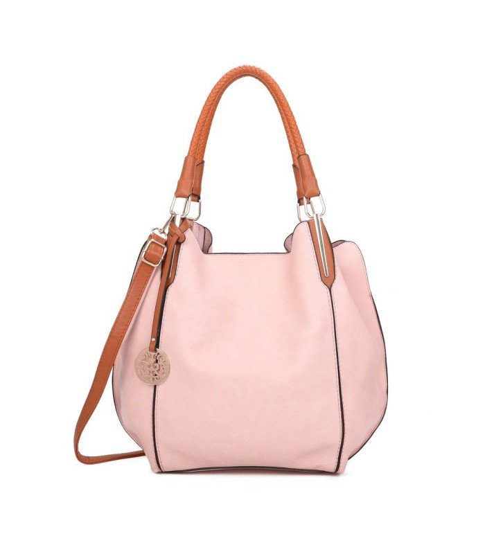 T10105 - Bolso con neceser y bandolera con adorno de emblema