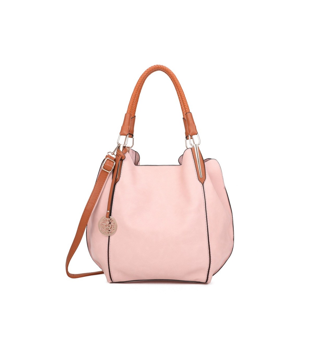 T10105 - Bolso con neceser y bandolera con adorno de emblema