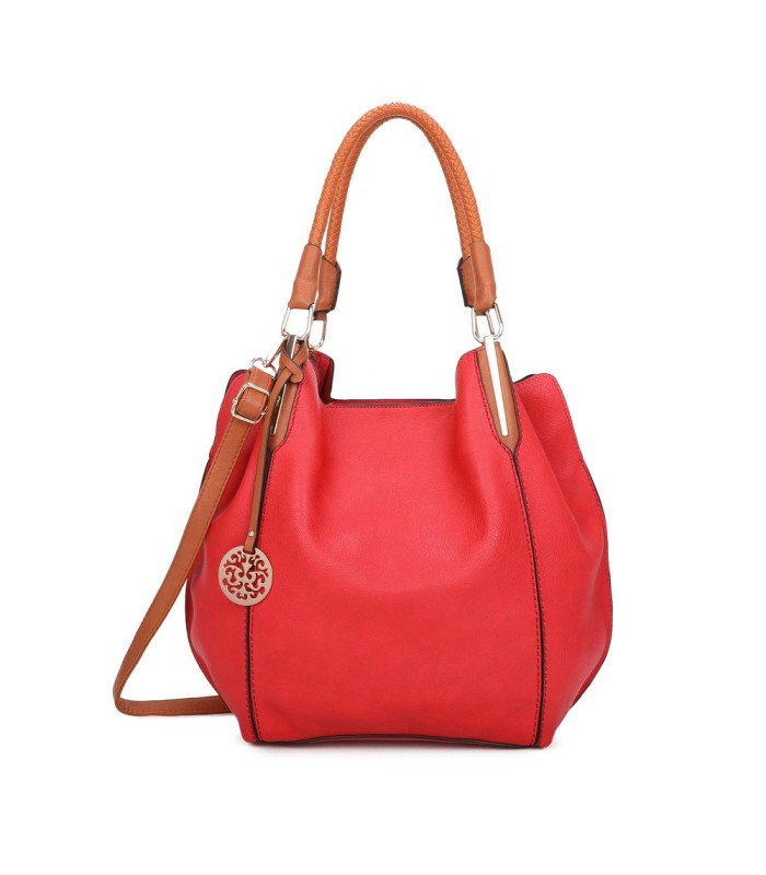 T10105 - Bolso con neceser y bandolera con adorno de emblema