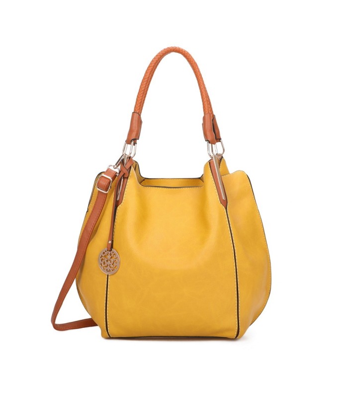 T10105 - Bolso con neceser y bandolera con adorno de emblema