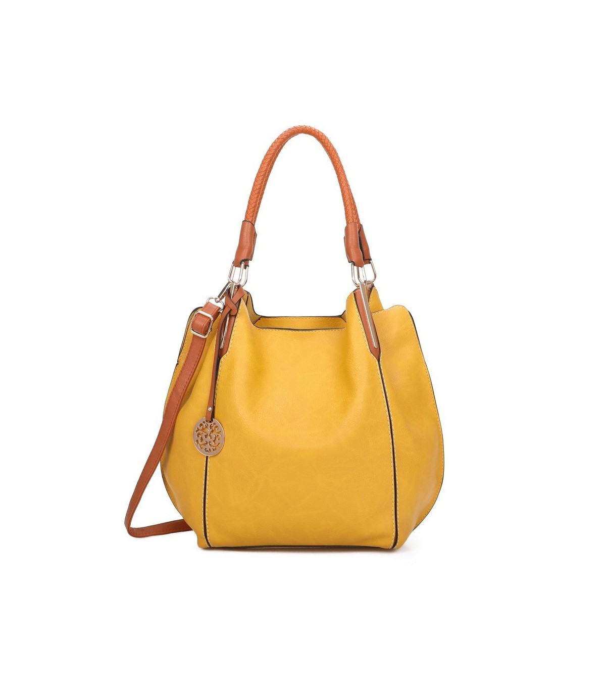 T10105 - Bolso con neceser y bandolera con adorno de emblema