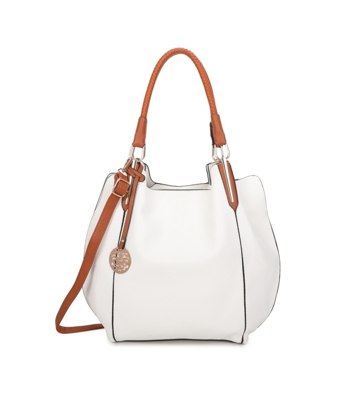 T10105 - Bolso con neceser y bandolera con adorno de emblema