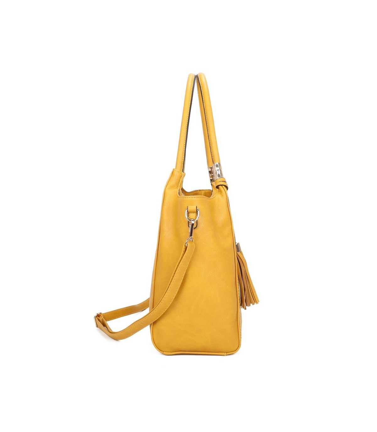 T11798 - Bolso de mano con borla del mismo color grande y con bandolera para llevarlo colgado