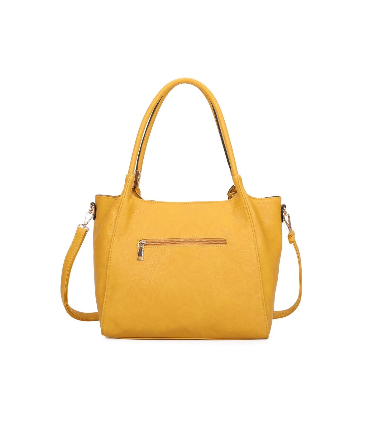 T11798 - Bolso de mano con borla del mismo color grande y con bandolera para llevarlo colgado