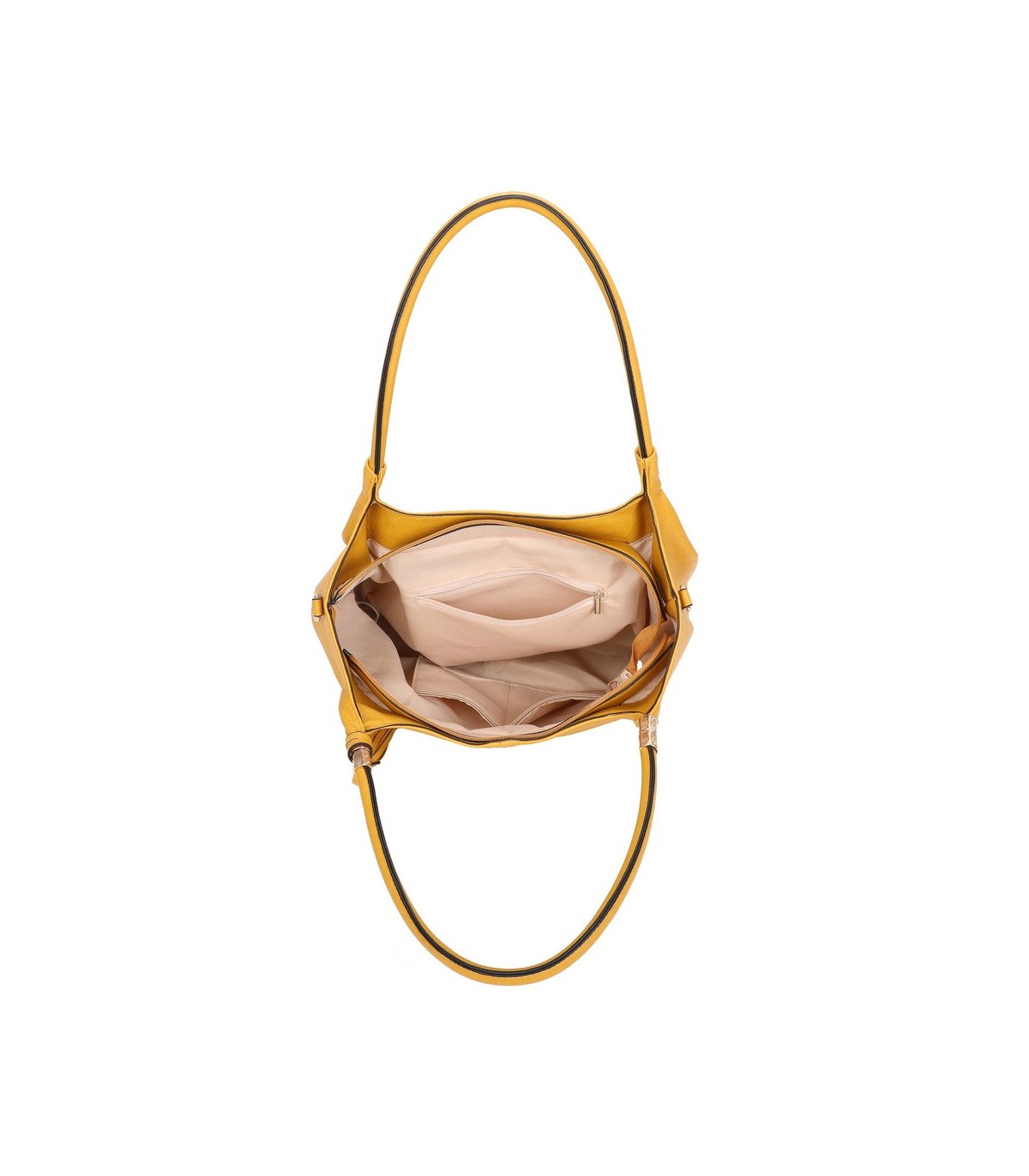 T11798 - Bolso de mano con borla del mismo color grande y con bandolera para llevarlo colgado