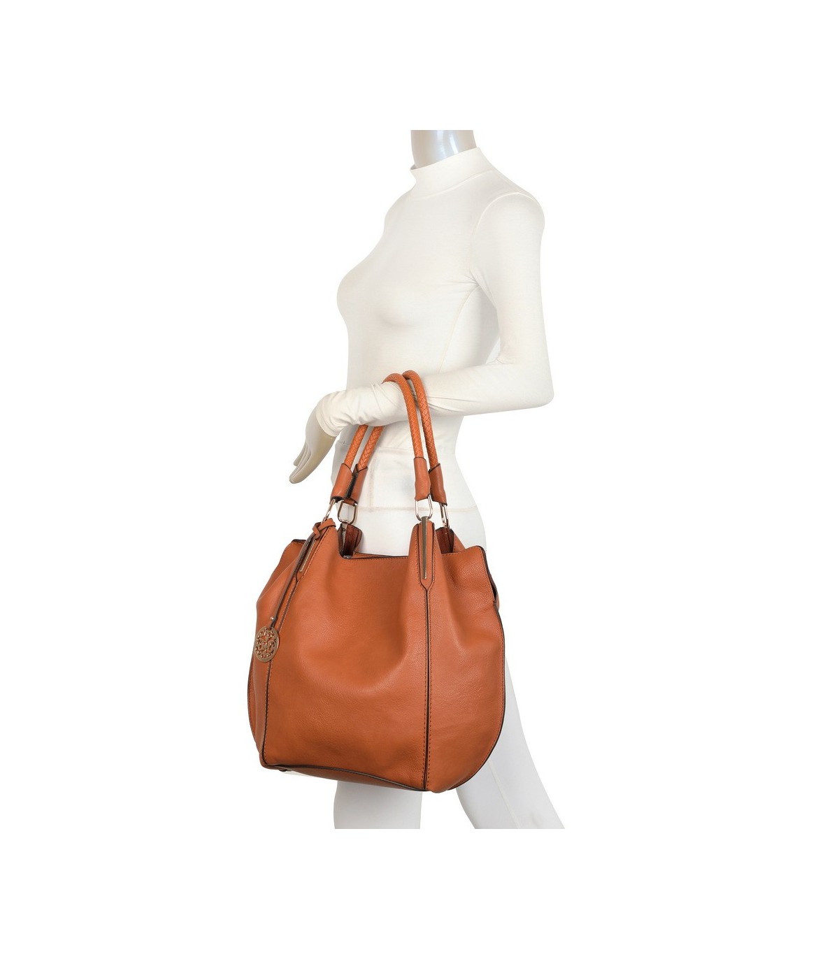 T11804 -  Bolso estilo bolsa con asas cortas para llevar en la mano