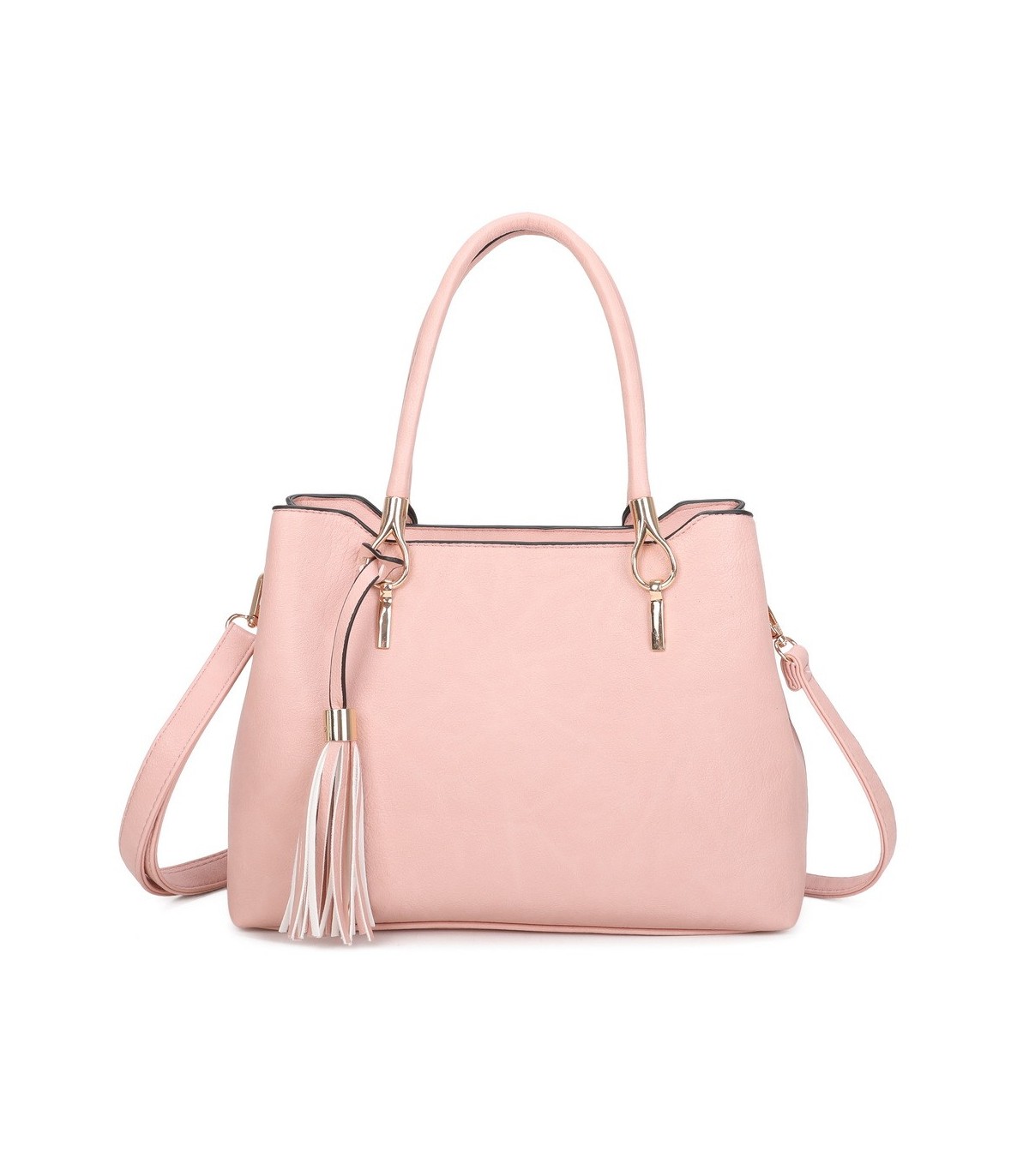T11797 - Bolso de mano con borla bandolera ajustable y muy amplio