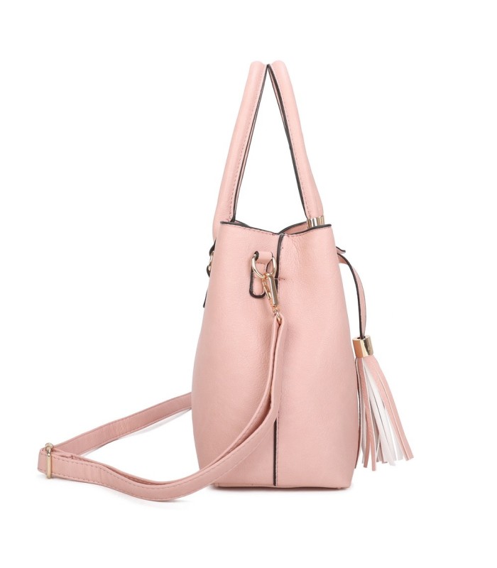 T11797 - Bolso de mano con borla bandolera ajustable y muy amplio