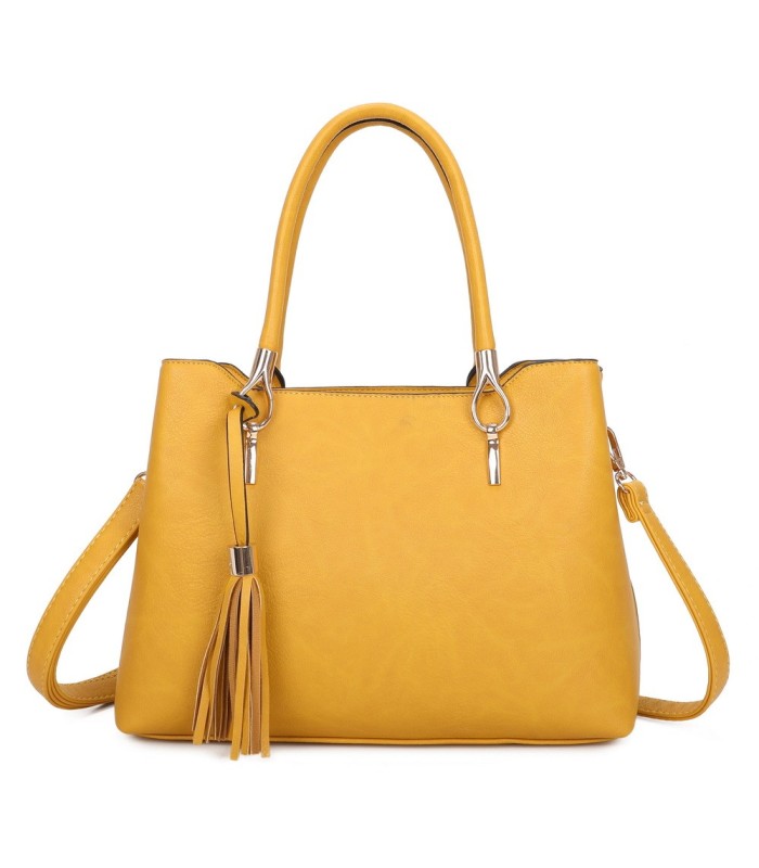 T11797 - Bolso de mano con borla bandolera ajustable y muy amplio