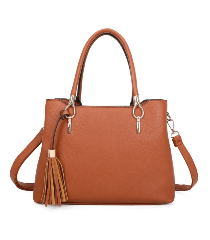 T11797 - Bolso de mano con borla bandolera ajustable y muy amplio