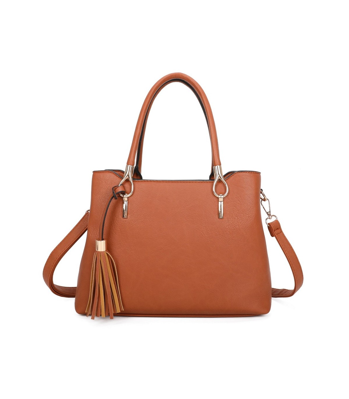 T11797 - Bolso de mano con borla bandolera ajustable y muy amplio