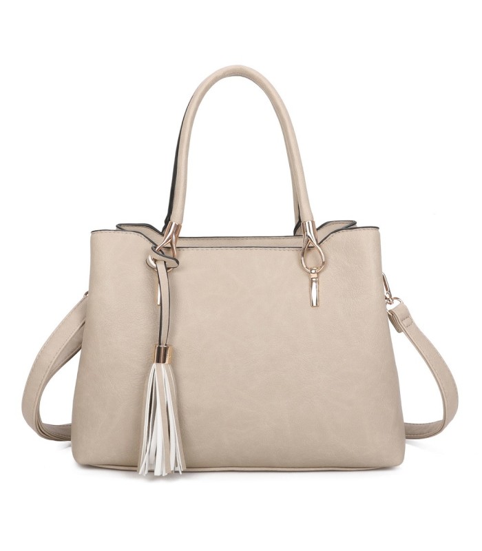 T11797 - Bolso de mano con borla bandolera ajustable y muy amplio