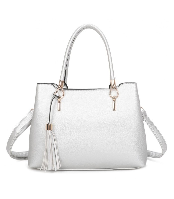 T11797 - Bolso de mano con borla bandolera ajustable y muy amplio