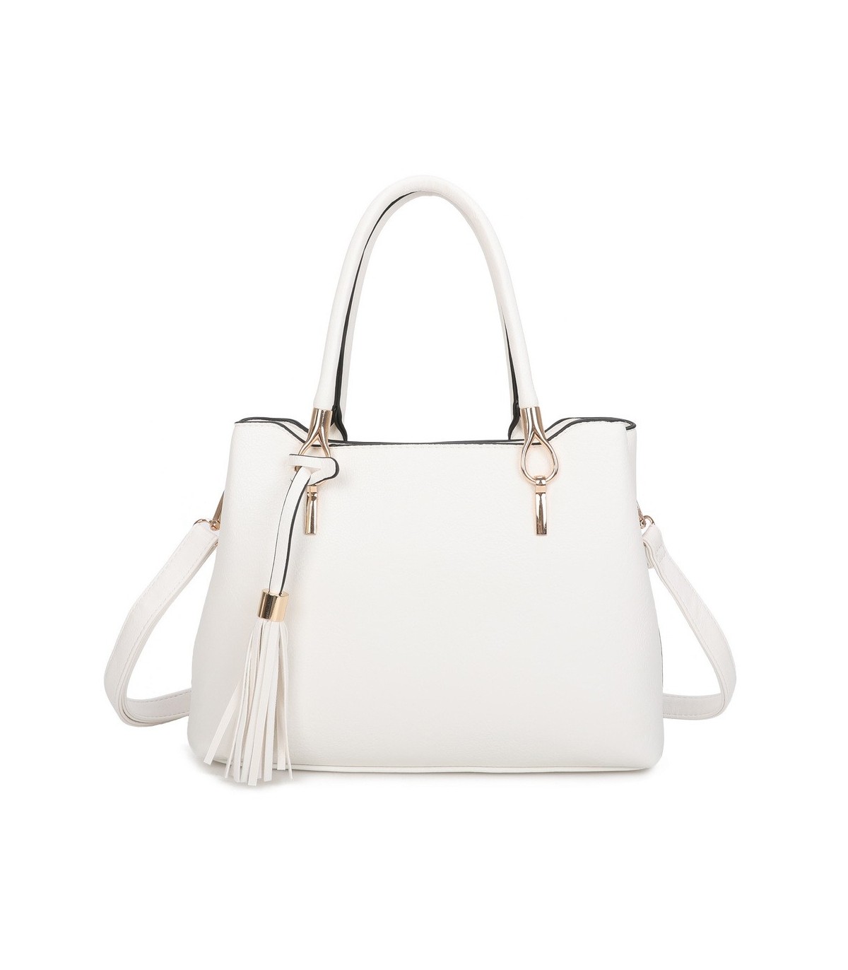 T11797 - Bolso de mano con borla bandolera ajustable y muy amplio