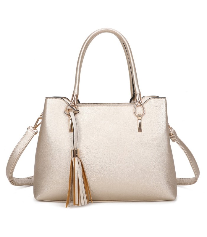 T11797 - Bolso de mano con borla bandolera ajustable y muy amplio