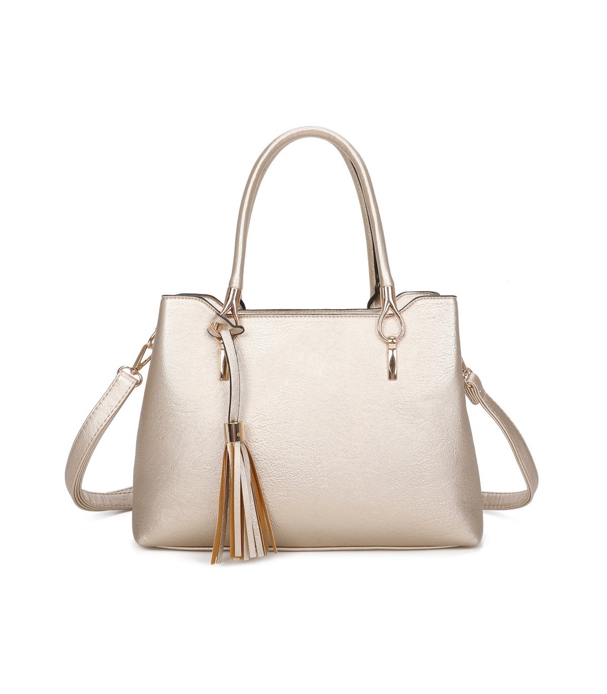 T11797 - Bolso de mano con borla bandolera ajustable y muy amplio