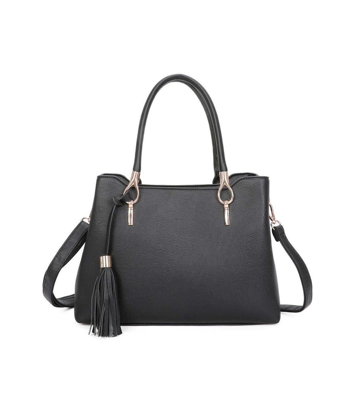 T11797 - Bolso de mano con borla bandolera ajustable y muy amplio