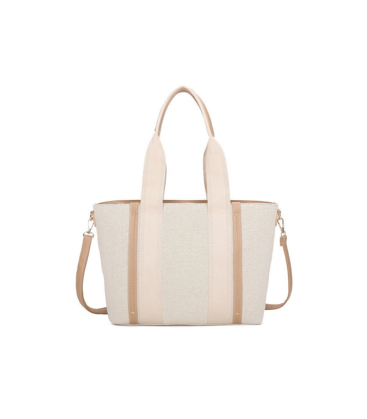 T11806 - Bolso de hombro para mujer con bandolera color crema