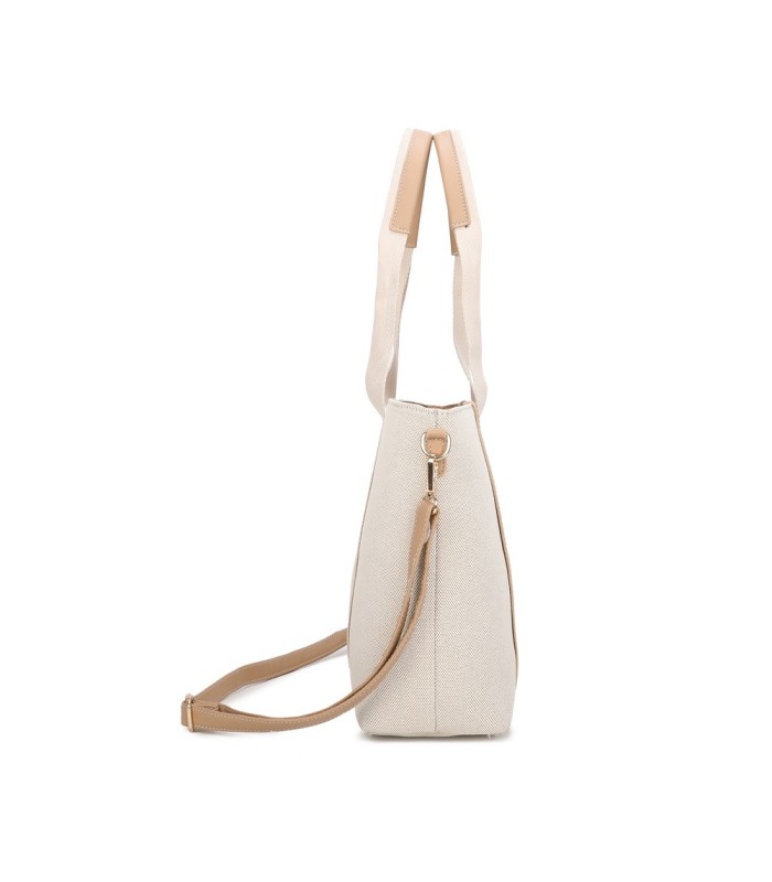 T11806 - Bolso de hombro para mujer con bandolera color crema