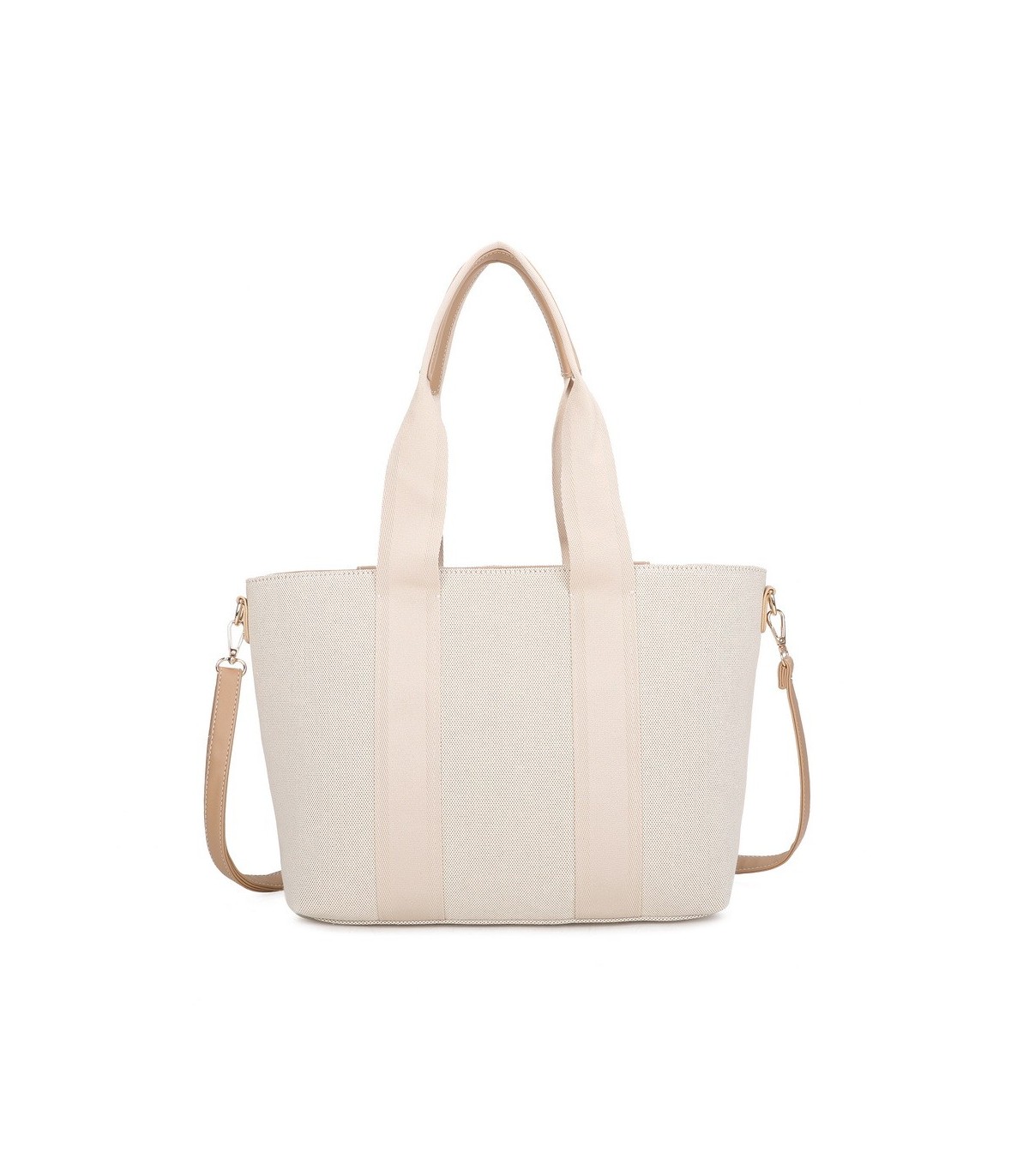 T11806 - Bolso de hombro para mujer con bandolera color crema
