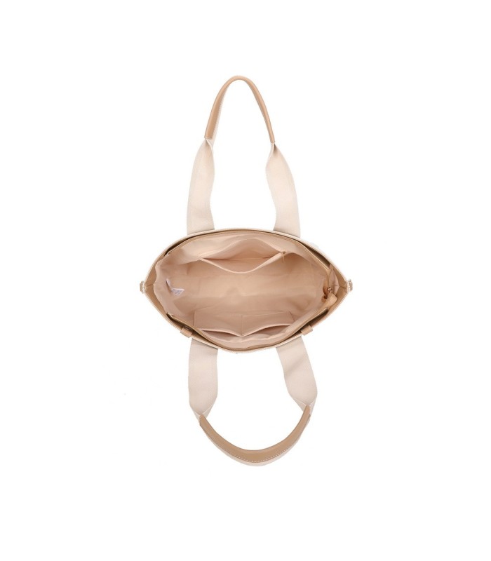 T11806 - Bolso de hombro para mujer con bandolera color crema