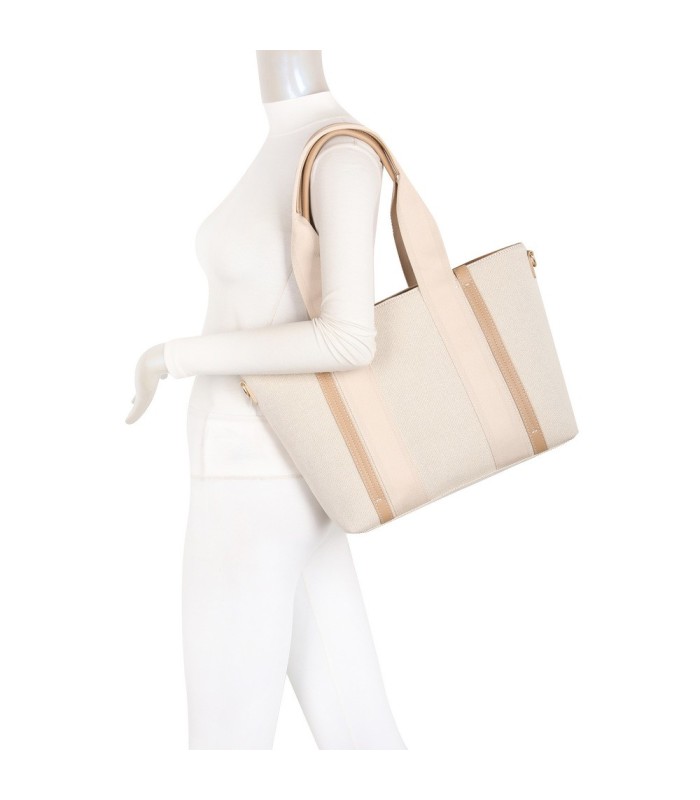 T11806 - Bolso de hombro para mujer con bandolera color crema