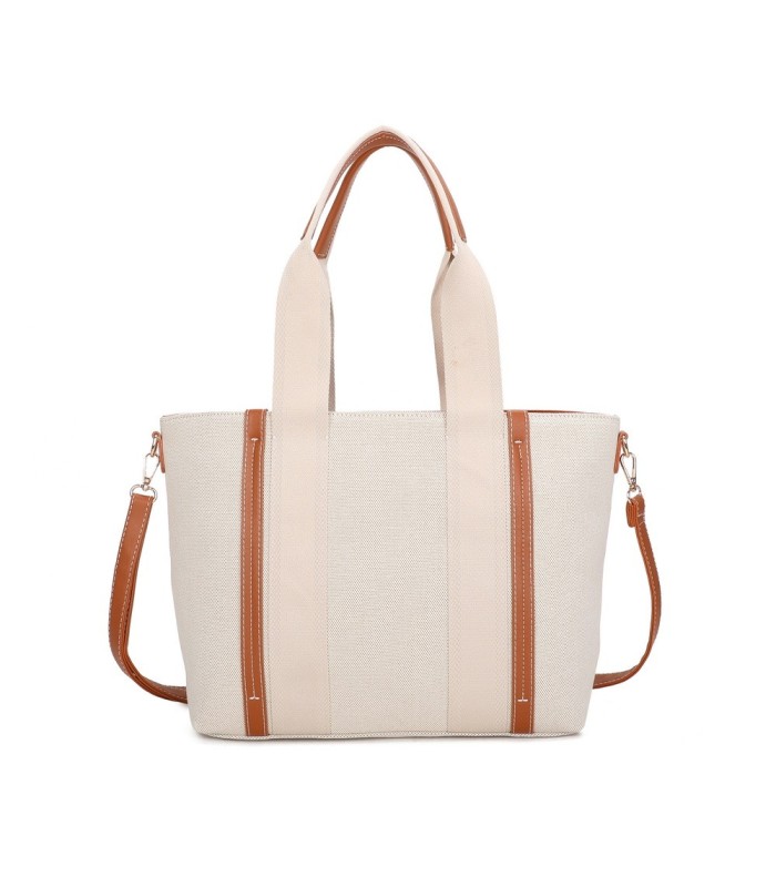 T11806 - Bolso de hombro para mujer con bandolera color crema
