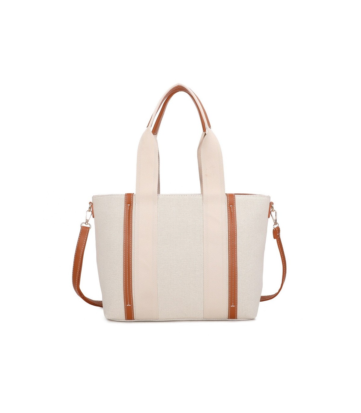 T11806 - Bolso de hombro para mujer con bandolera color crema