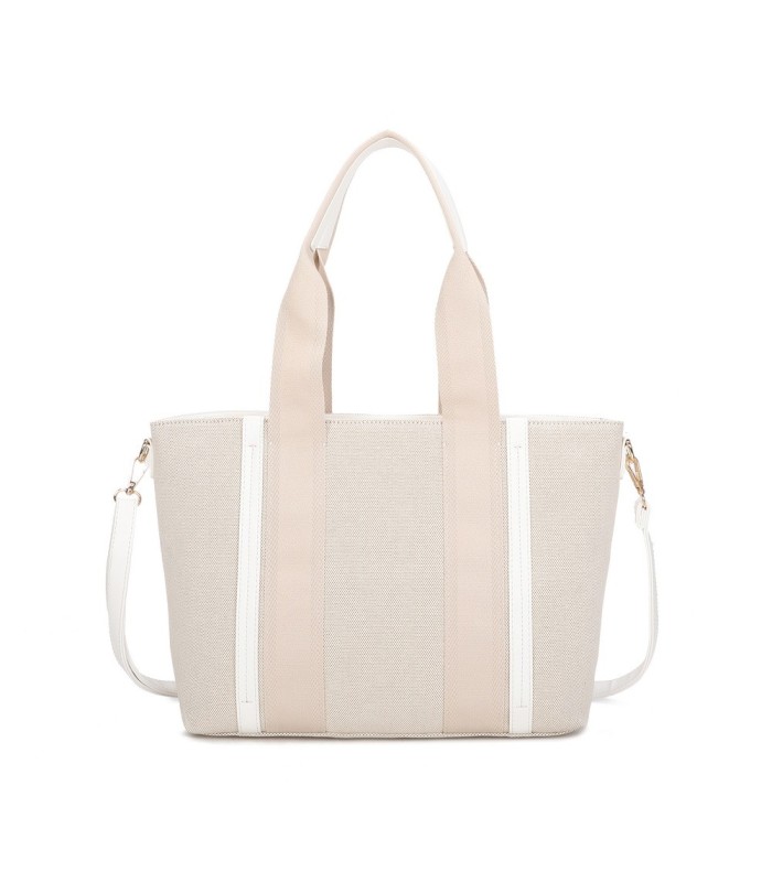 T11806 - Bolso de hombro para mujer con bandolera color crema