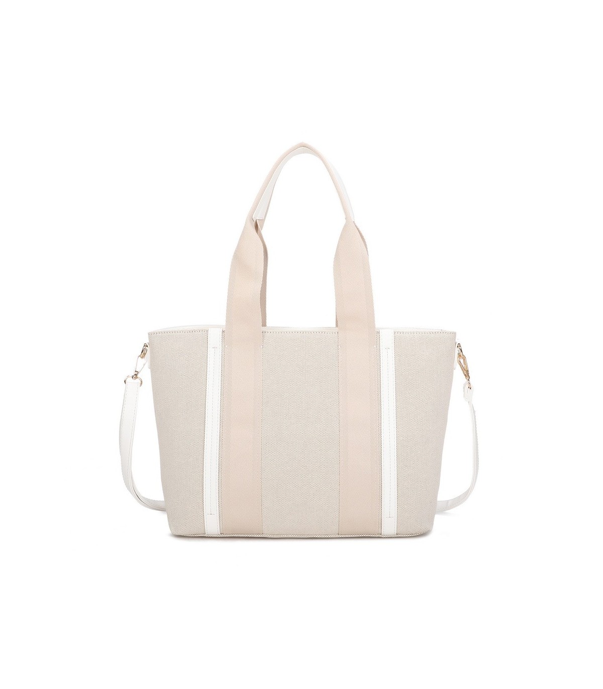 T11806 - Bolso de hombro para mujer con bandolera color crema