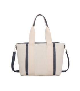 T11806 - Bolso de hombro para mujer con bandolera color crema
