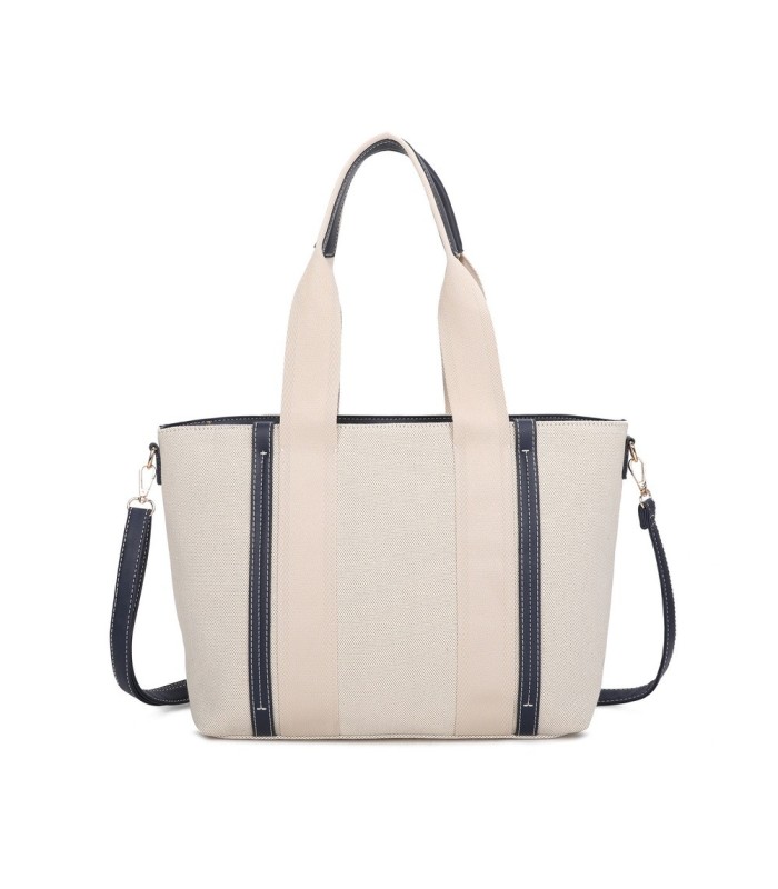 T11806 - Bolso de hombro para mujer con bandolera color crema
