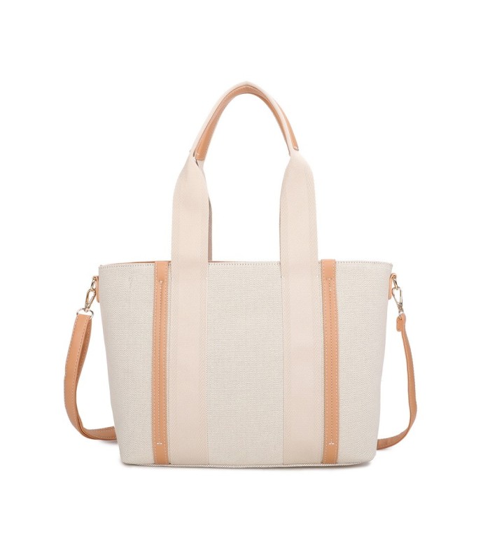 T11806 - Bolso de hombro para mujer con bandolera color crema