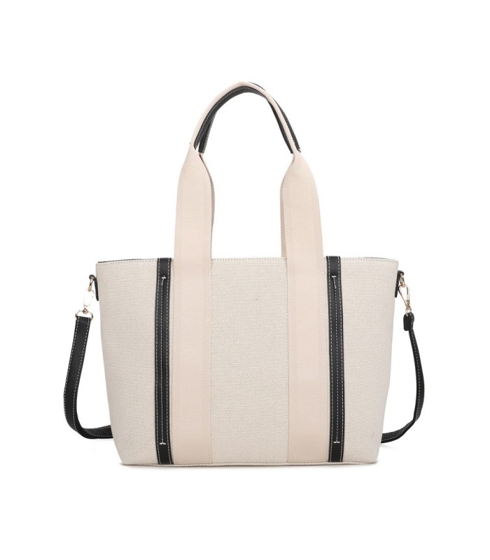 T11806 - Bolso de hombro para mujer con bandolera color crema