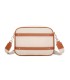 T11807 - Bolso bandolera de dos tonos con franjas horizontales