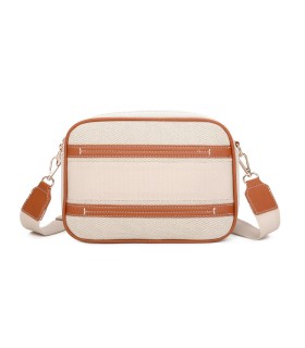 T11807 - Bolso bandolera de dos tonos con franjas horizontales
