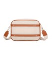 T11807 - Bolso bandolera de dos tonos con franjas horizontales