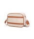 T11807 - Bolso bandolera de dos tonos con franjas horizontales