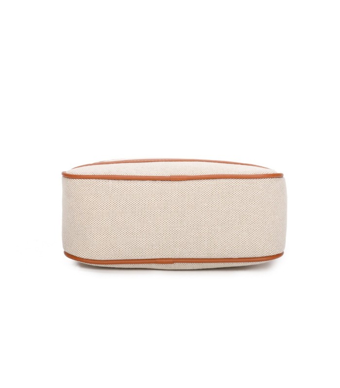 T11807 - Bolso bandolera de dos tonos con franjas horizontales