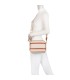T11807 - Bolso bandolera de dos tonos con franjas horizontales