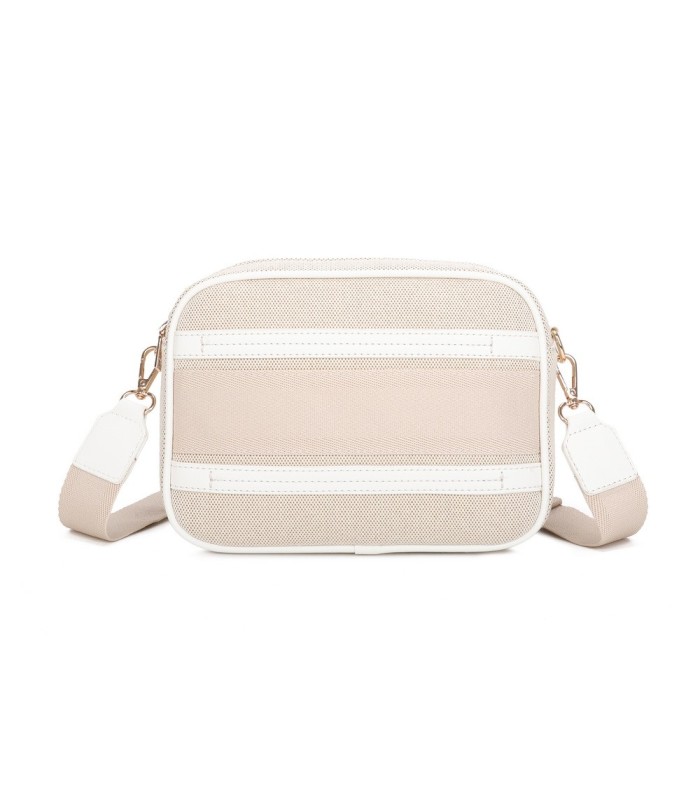 T11807 - Bolso bandolera de dos tonos con franjas horizontales
