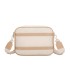 T11807 - Bolso bandolera de dos tonos con franjas horizontales