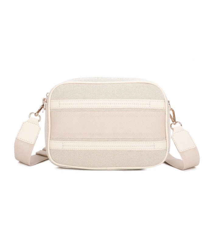 T11807 - Bolso bandolera de dos tonos con franjas horizontales