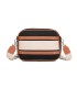 T11807 - Bolso bandolera de dos tonos con franjas horizontales